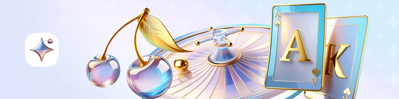 CasinoLab with roulette wheel and glass-looking cherries